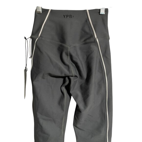 YPB High Waisted Leggings Womens XXS Gray Reflective Stripes Stretch Activewear - Picture 5 of 11